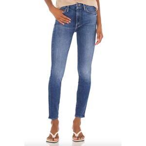 Mother High Waisted Looker Satisfaction Guaranteed blue denim skinny jeans 26